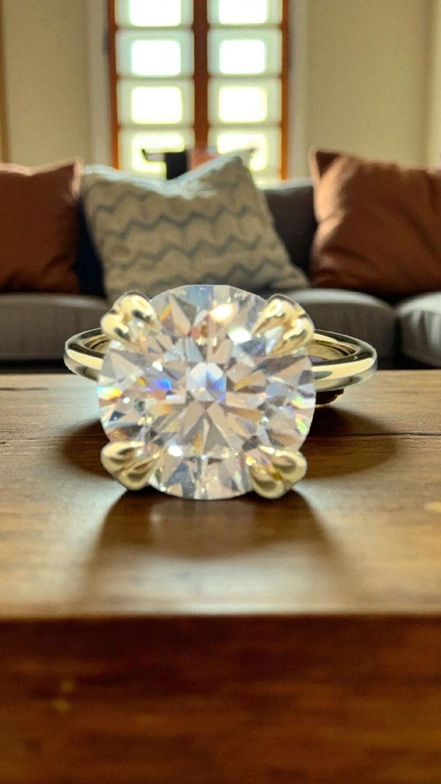 3.00 Ct D VS1 Round Lab Grown Diamond Ring 14k Gold IGI Certified GIA Authentic