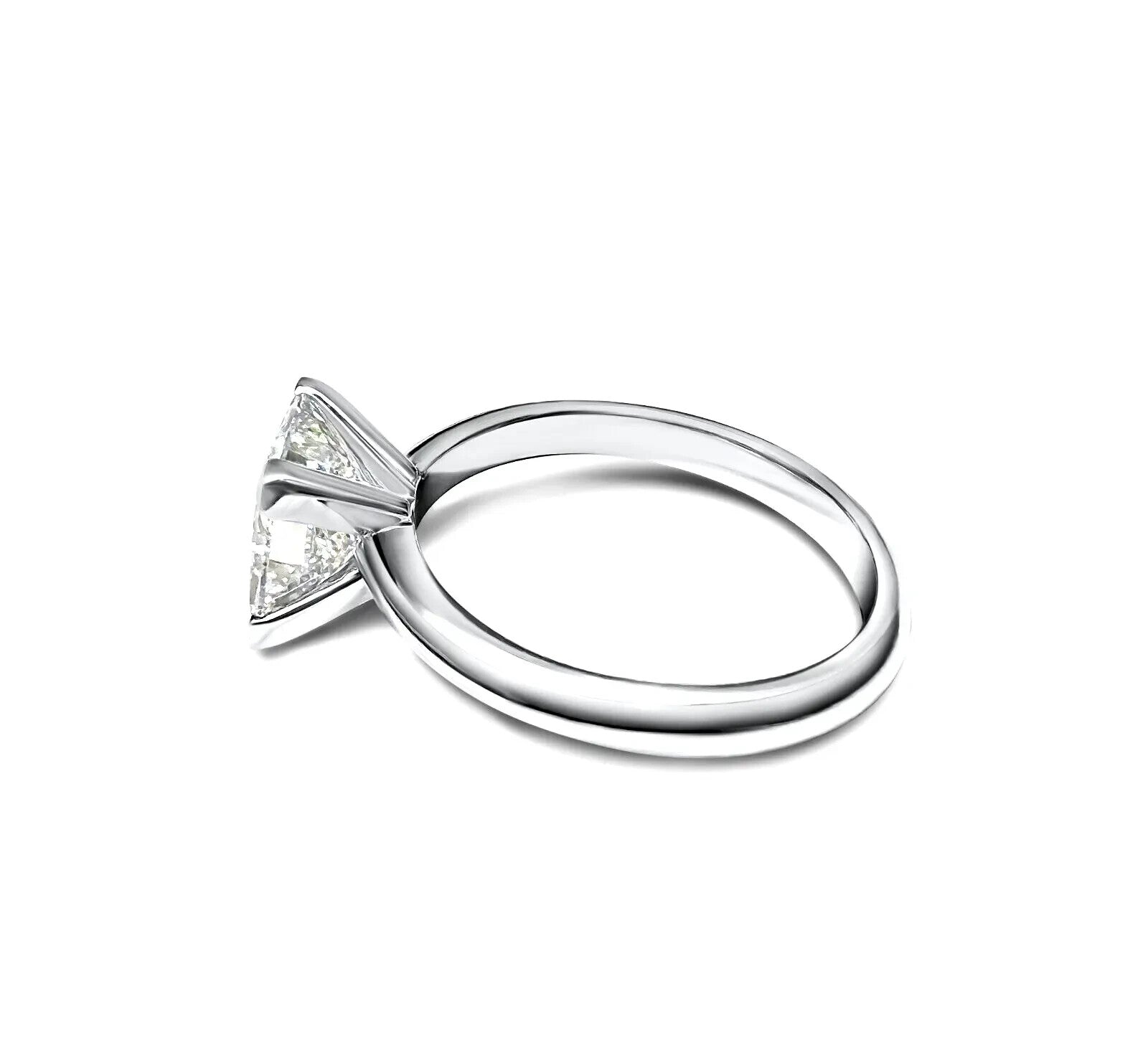 3.00 Ct F VS2 Princess Cut Diamond Ring 14k White Lab Grown IGI Certified