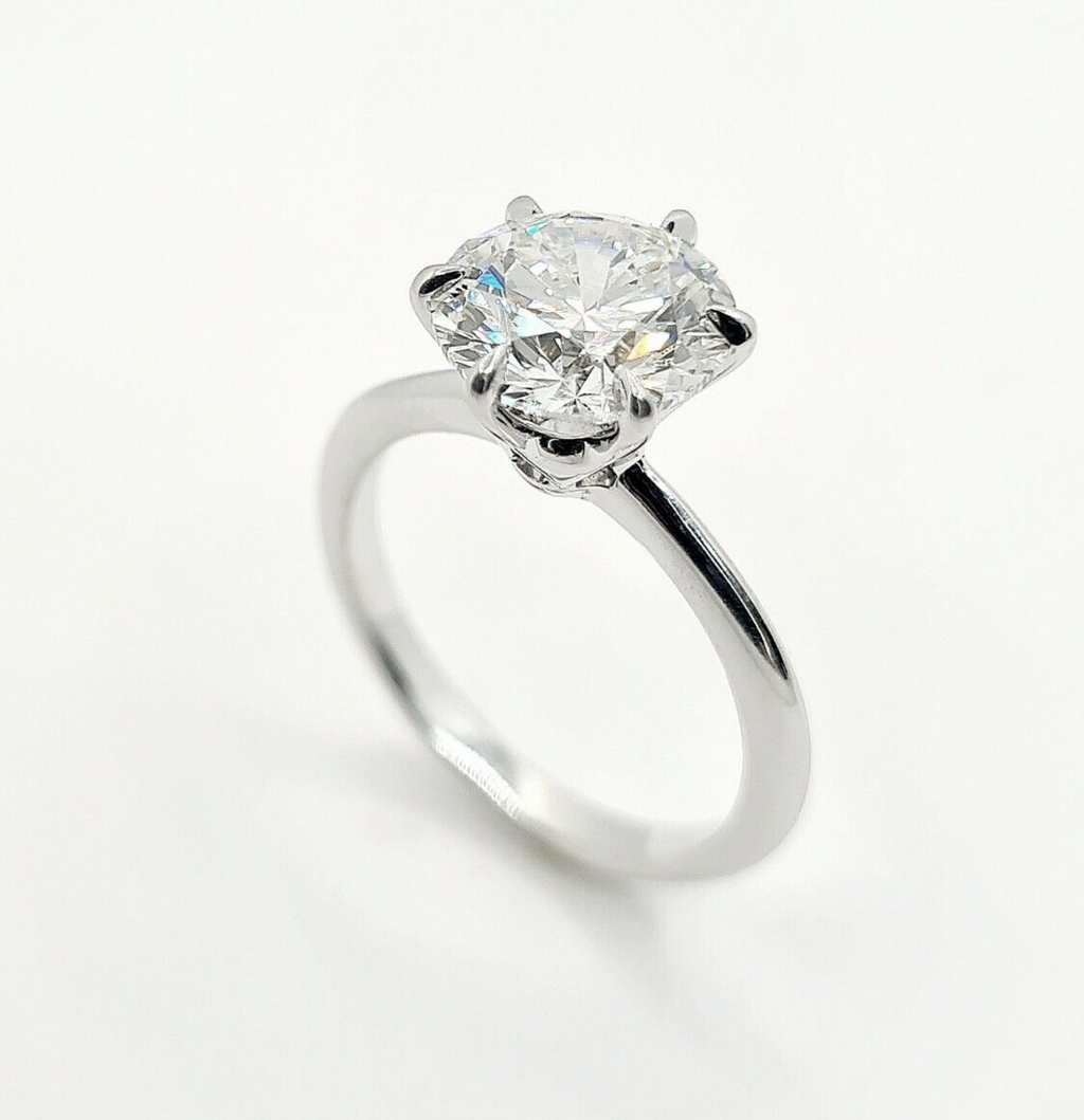 3.00 Ct D VS1 Round Solitaire Platinum Lab Grown Diamond Ring IGI Certified XXX
