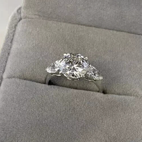 2.30 Ct Round Cut IGI Certified Lab Grown Diamond Wedding Ring 950 Platinum