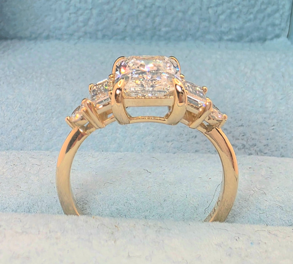 2.30 Ct Radiant E VS1 14k White Gold Lab Grown Diamond Ring IGI Certified