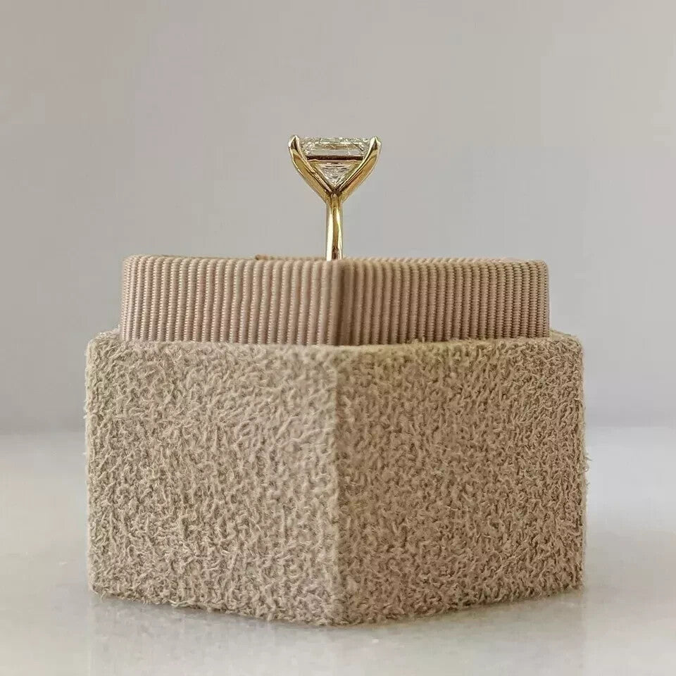 3 Ct D VS1 Princess Cut IGI Certified Lab Grown Diamond Solitaire Ring 14k Gold