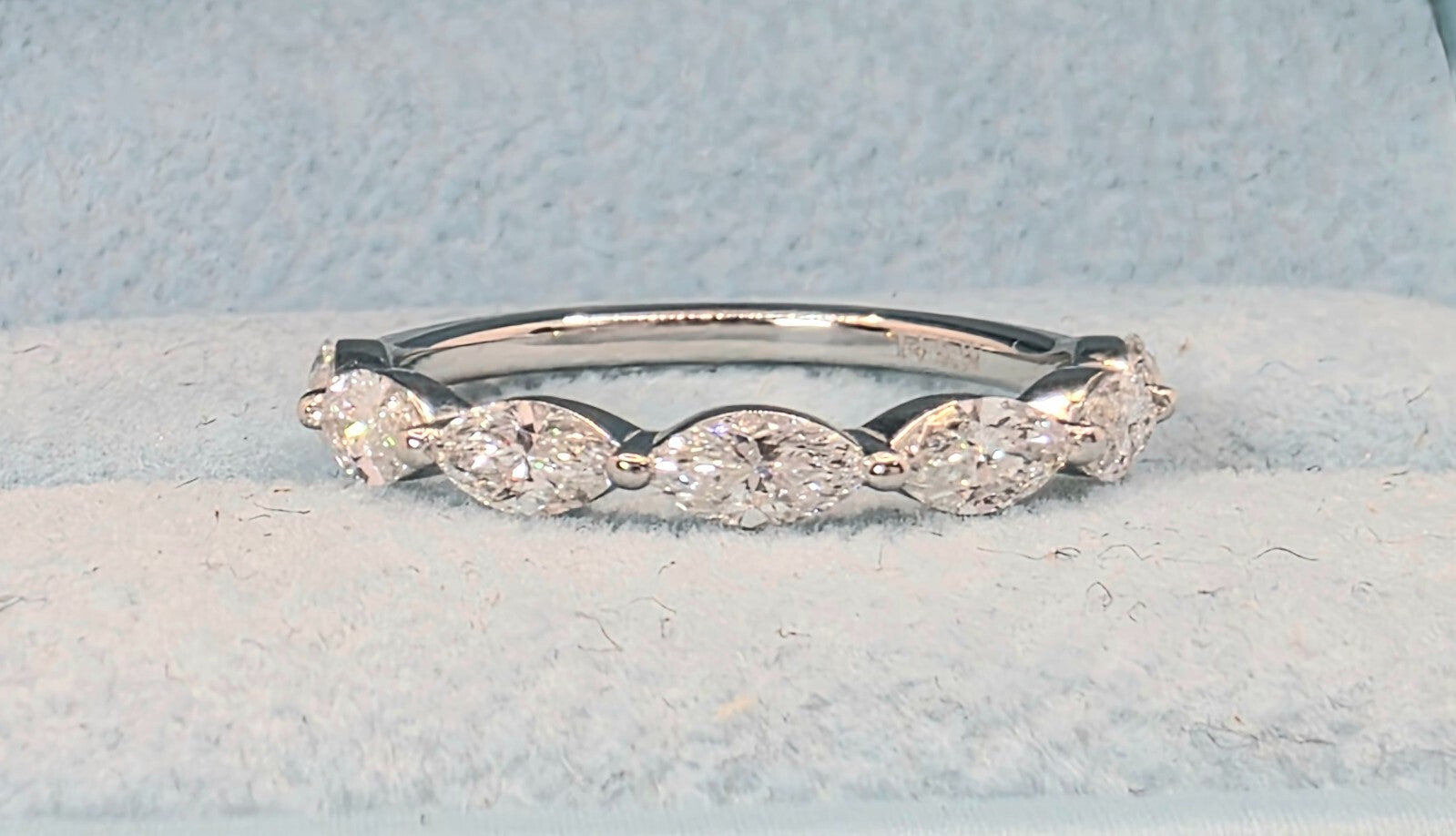 0.80-1.00 Carat Lab Grown Marquise Diamond Wedding Band 14kt White Gold