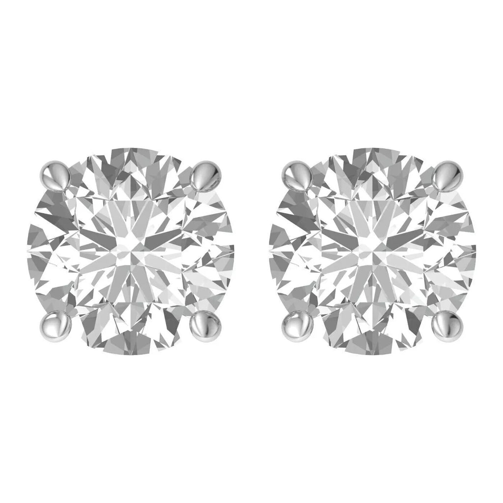 IGI CERTIFIED 2 Ct Real Lab Grown Diamond Studs Earrings Platinum D VS1 Screw