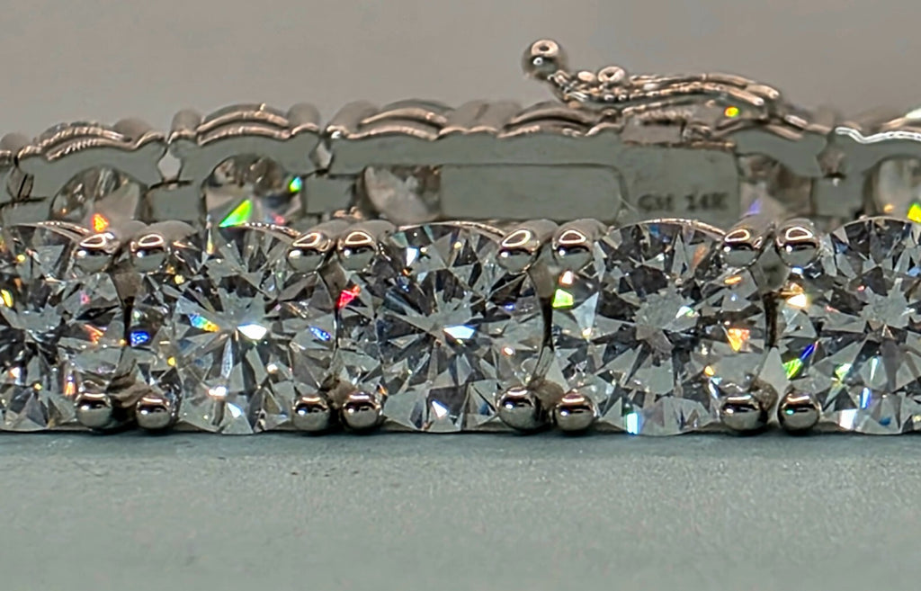 20.61 Ct Lab Grown Diamond Tennis Bracelet 14k White Gold 7" Inches Free Ship