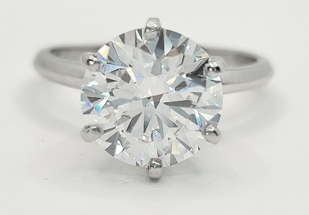 3.50 Ct D VS1 Round Solitaire Lab Grown Diamond Ring IGI Certified
