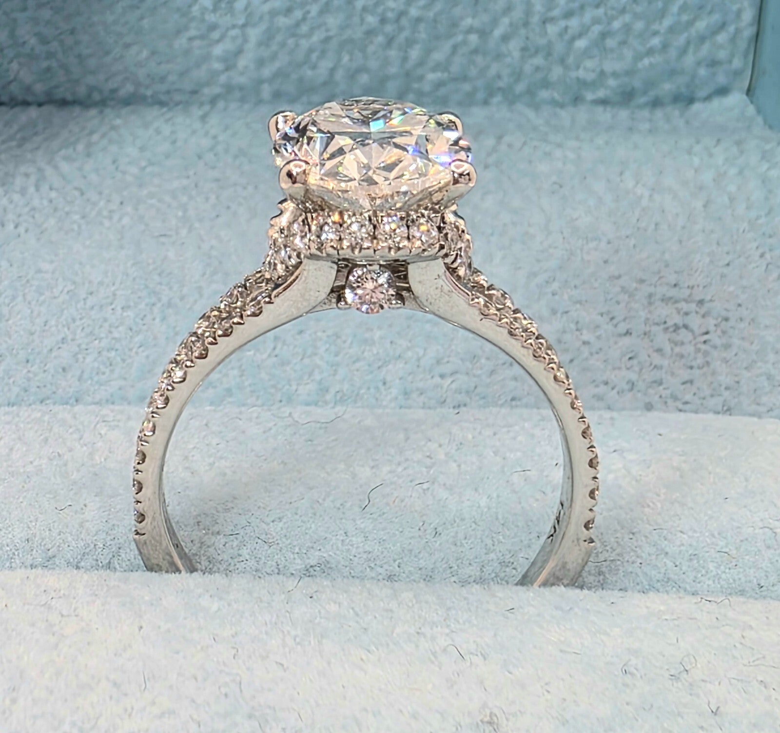 3.60 Carat E VS1 Oval Diamond Engagement Ring IGI Certified Lab Grown 14k White