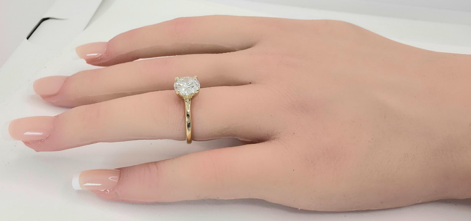 2.00 Ct F VS1 Round Solitaire Lab Grown Diamond Ring 14k Yellow IGI Certified