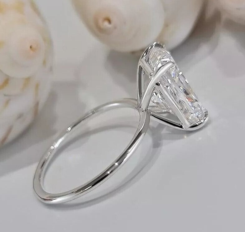5.01 Ct G VS2 Radiant IGI Certified Lab Grown Diamond Ring Set in Platinum