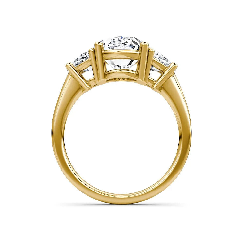 4.80 Ct F VS1 14k White Gold Oval Lab Grown Diamond Ring IGI Certified