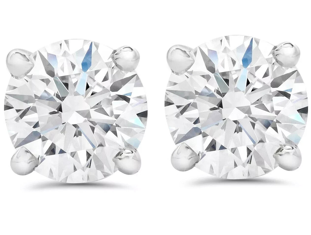 8.00 Ct Round Lab Grown F VS1 Diamond Earrings 14k IGI Certified Excellent Cut