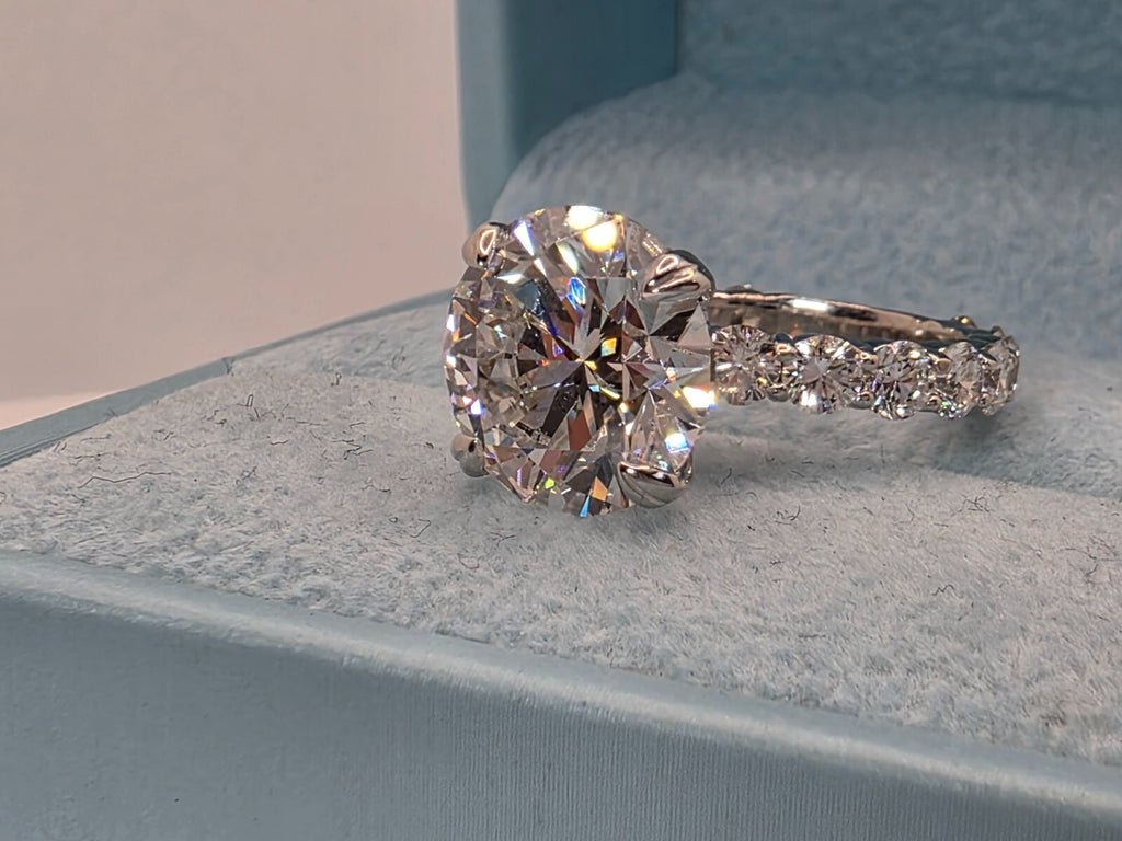 4.60 Ct D VS1 Round Diamond Engagement Ring IGI Certified Lab Grown 14k Sz 5.5