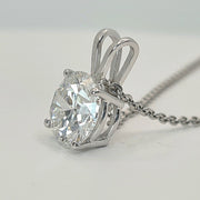 4.00 Ct E VS2 Lab Grown Diamond Solitaire Pendant 14k with Chain IGI Certified