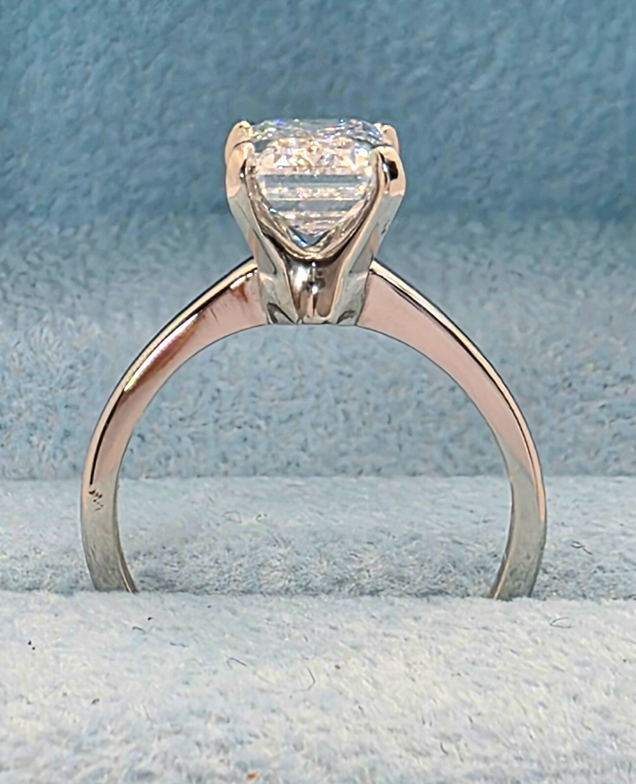 2.00 Carat E VS1 Emerald Cut Lab Grown Diamond Ring IGI Certified 14k White Gold