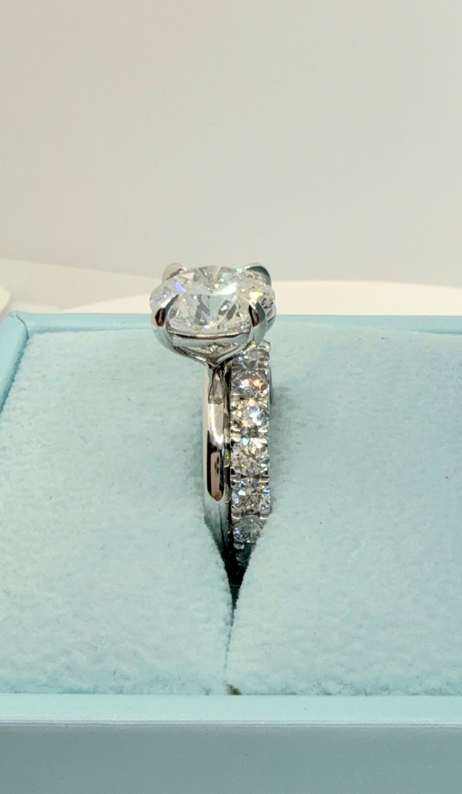 5.50 Ct E VS1 Lab Grown Platinum Diamond Engagement Ring and Band IGI Certified