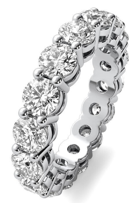 5 Ct Round Lab Grown Diamond Eternity Band Ring 14k E VS GIA Authenticated Sz 8