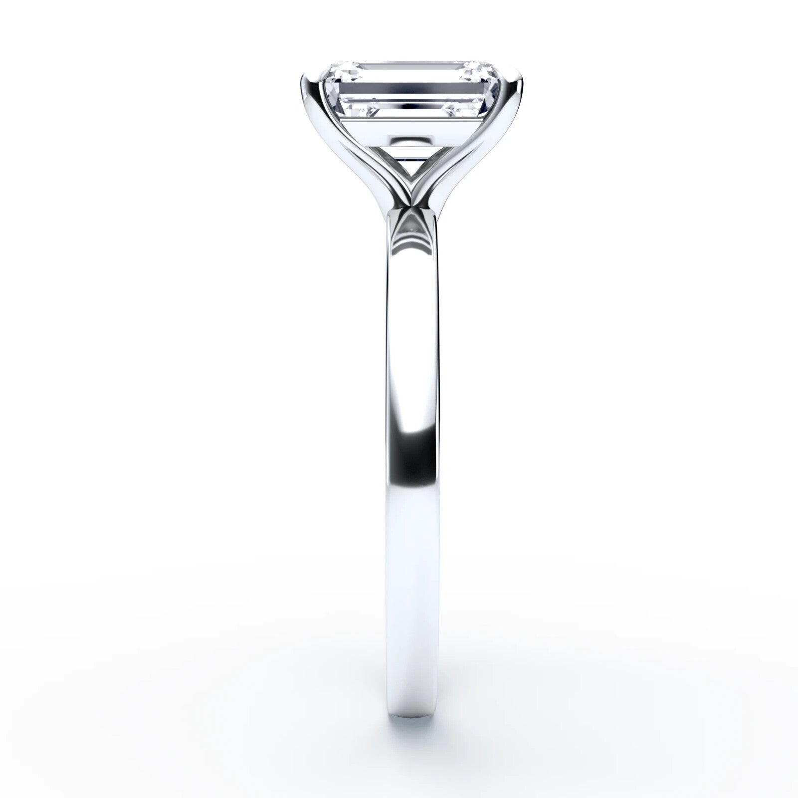 2.00 Ct F VS2 Emerald Cut Diamond Ring Lab Grown Diamond IGI Certified