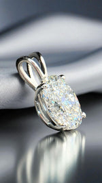 Load image into Gallery viewer, 1 Ct D VS1 Oval Lab Grown Diamond Pendant 14k White Gold IGI Certified No Chain