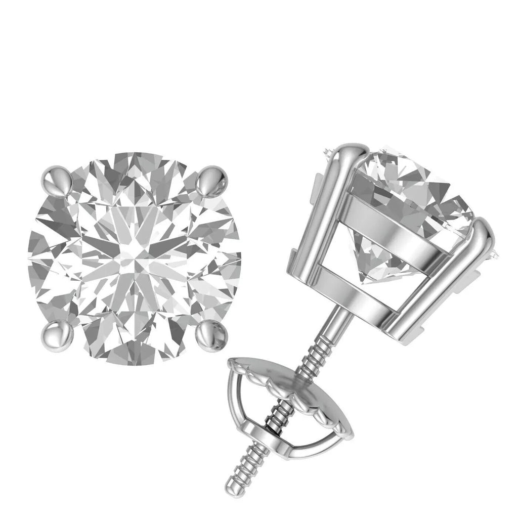 IGI CERTIFIED 2 Ct Real Lab Grown Diamond Studs Earrings Platinum D VS1 Screw