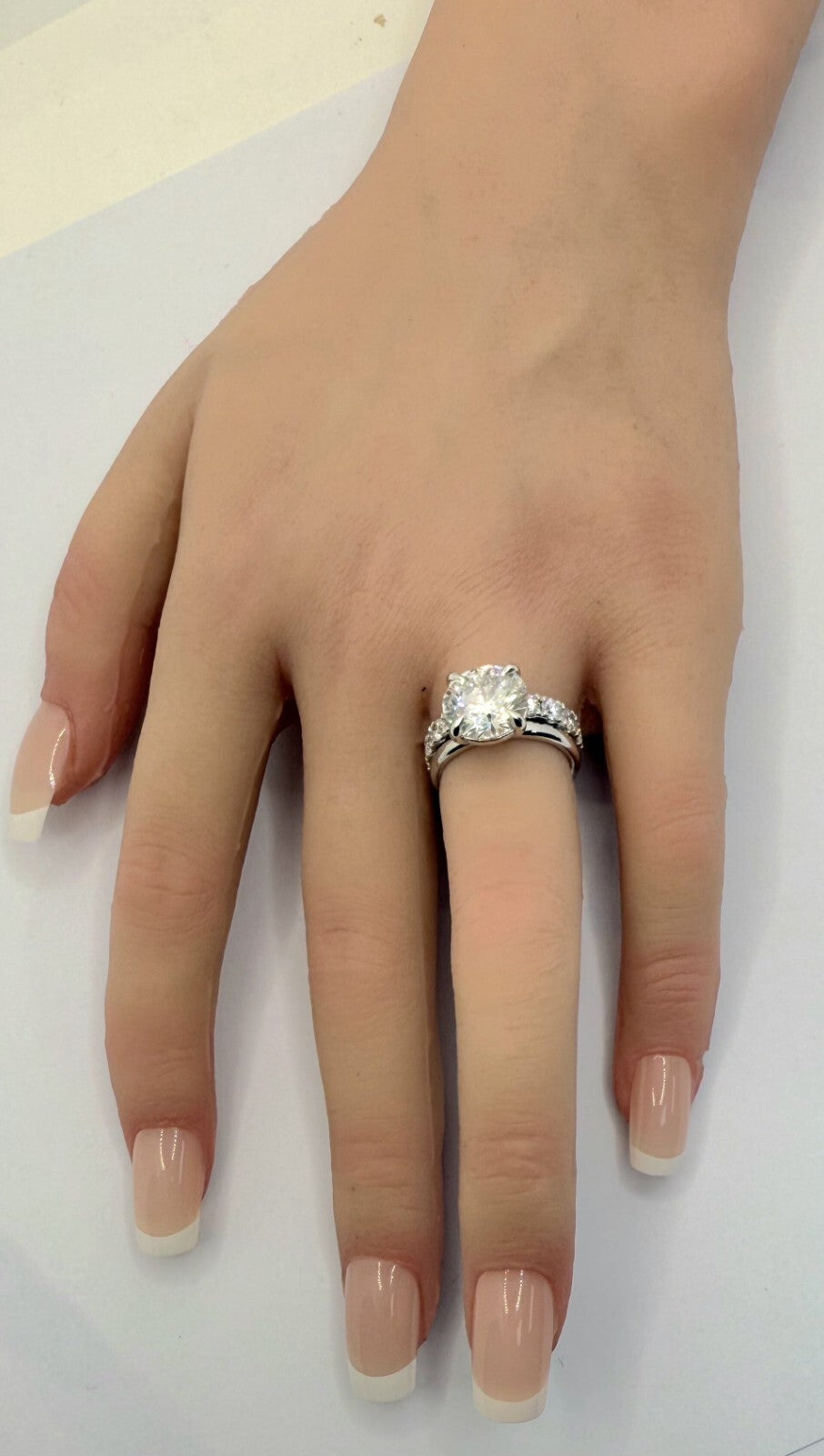 5.50 Ct E VS1 Lab Grown Platinum Diamond Engagement Ring and Band IGI Certified