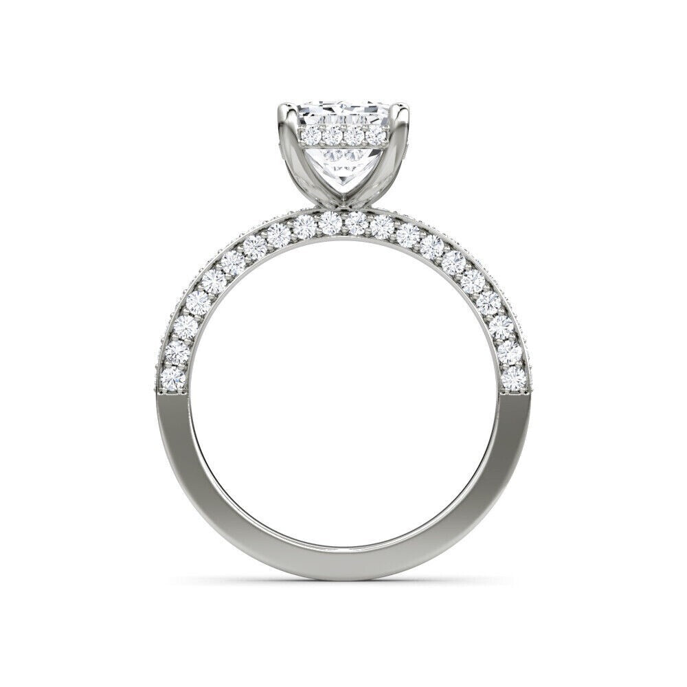 4.50 Ct Emerald Cut Diamond Ring E VS2 Lab Grown IGI Certified Set in Platinum