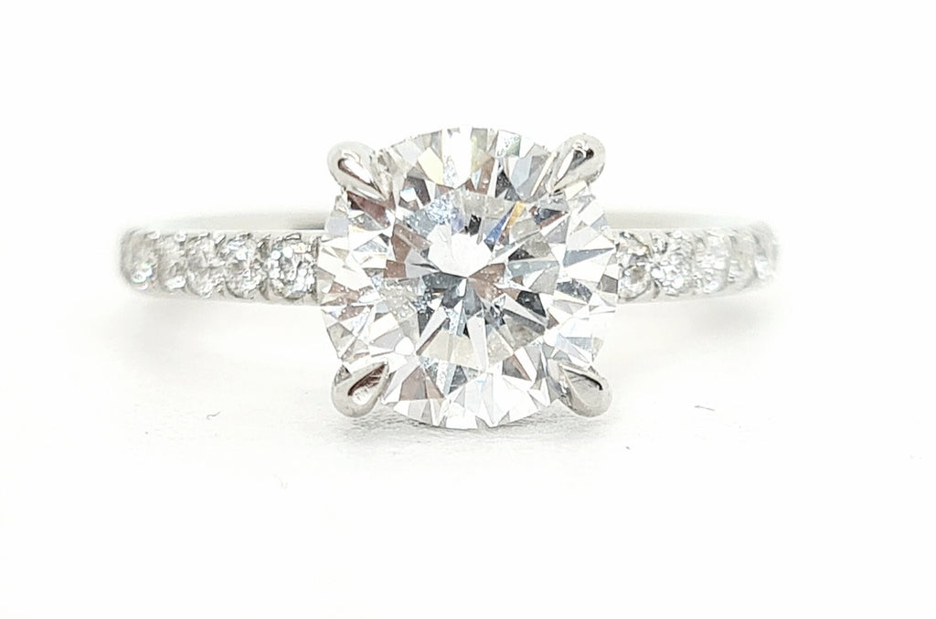 2.52 Ct G VS1 Lab Grown Round Diamond Engagement Ring IGI Certified 14k White