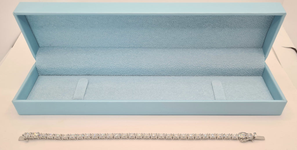 10.20 Ct Oval Diamond 7" Tennis Bracelet 14k White Gold Lab Grown (EF/VS)