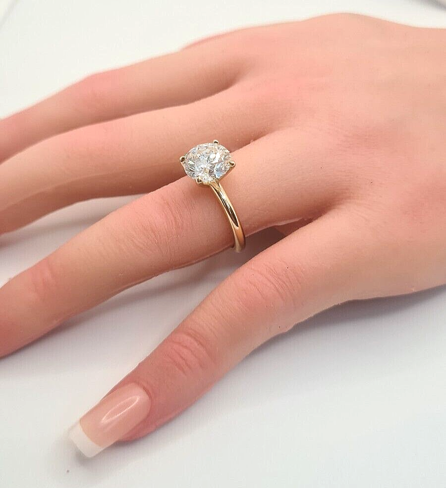 5.00 Ct E VS1 Round Solitaire Lab Grown Diamond Ring 14k Yellow IGI Certified