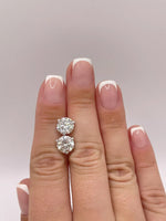 Load image into Gallery viewer, 4.00 Ct D VS2 Round Lab Grown 14k Diamond Stud Earrings IGI Certified