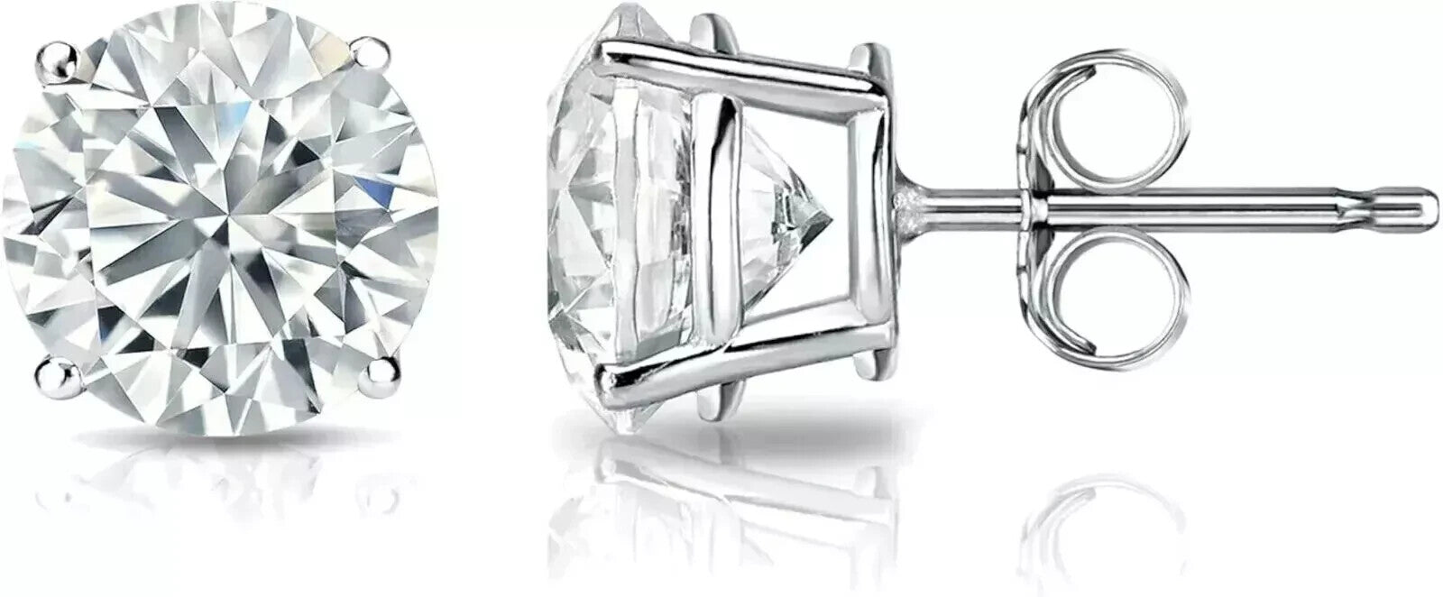 4.00 Ct E VS1 Round Lab Grown Diamond Earrings 14k White Gold IGI Certified