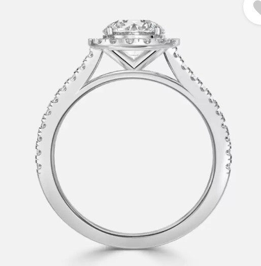 2.50 Ct E VS1 Round Diamond Engagement Ring IGI Certified Lab Grown 14k White