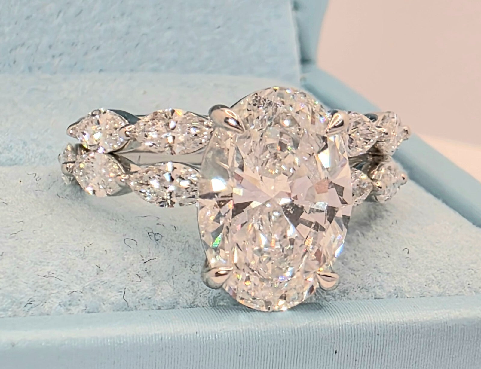 4.75 Ct E VS1 Lab Grown Diamond Engagement Ring IGI Certified Platinum