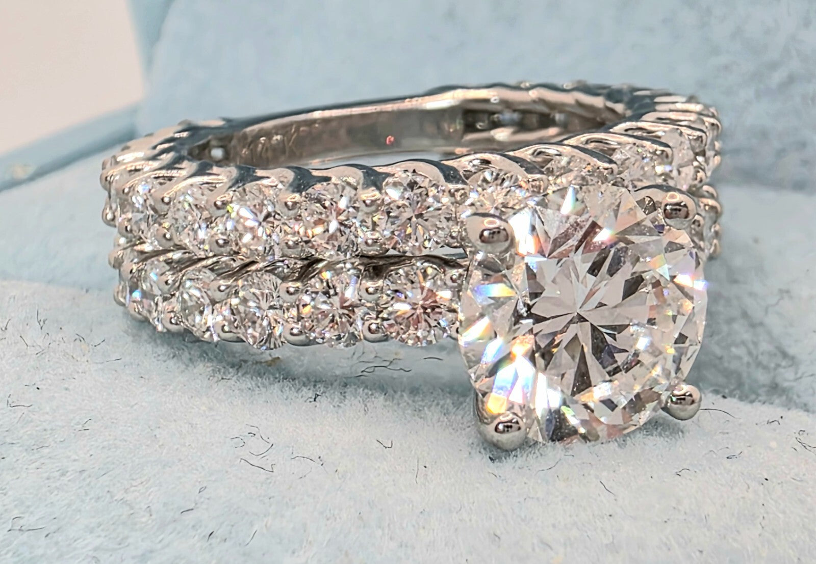 4.68 Ct D VS1 Lab Grown Diamond Engagement Ring With Band IGI Certified Diamond