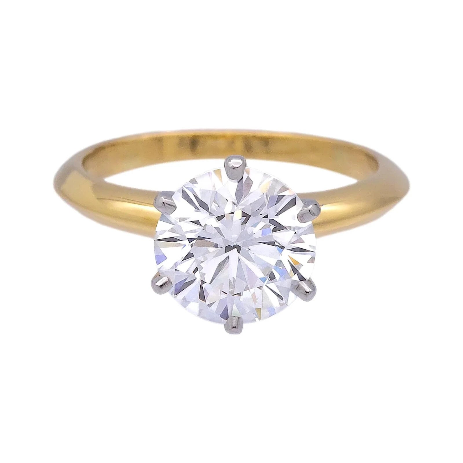 5.00 Ct G VS2 Round Solitaire 14k Yellow Lab Grown Diamond Ring IGI Certified