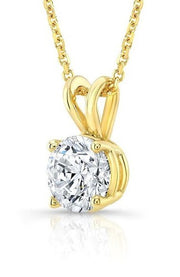 3.00 Ct F VS2 Round Lab Grown Diamond Pendant 14k Yellow Gold IGI Certified