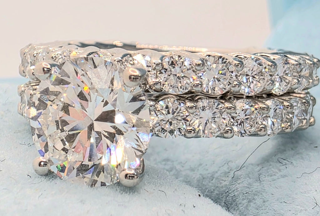 4.68 Ct D VS1 Lab Grown Diamond Engagement Ring With Band IGI Certified Diamond