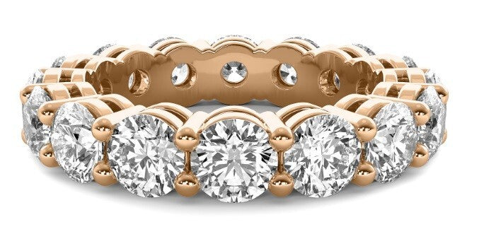 5 Ct Round Lab Grown Diamond Eternity Band Ring 14k Rose E VS GIA Authenticated