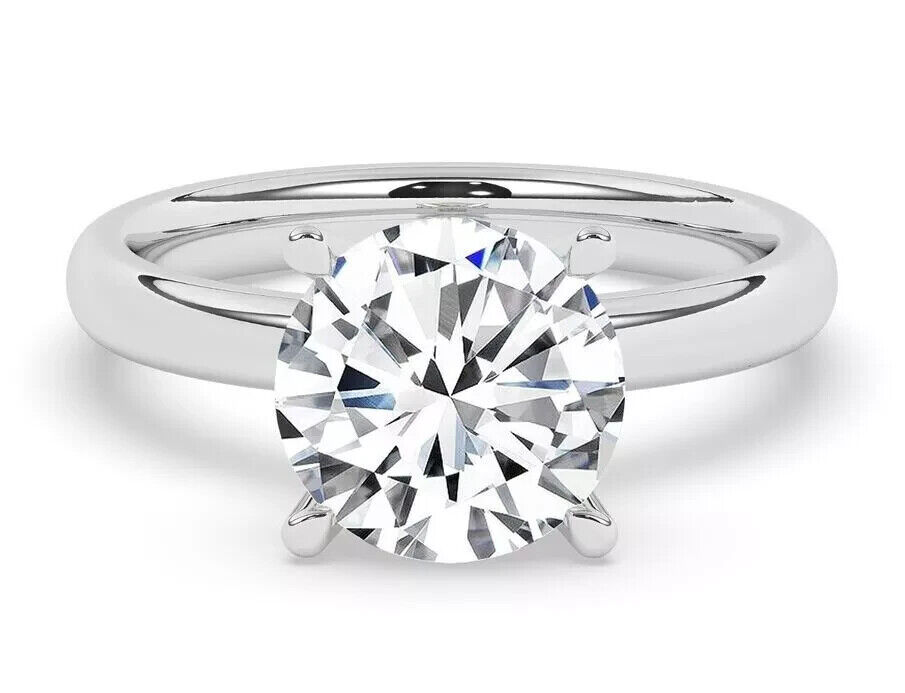 2.50 Ct F VVS2 Round Solitaire Platinum Lab Grown Diamond Ring IGI Certified XXX