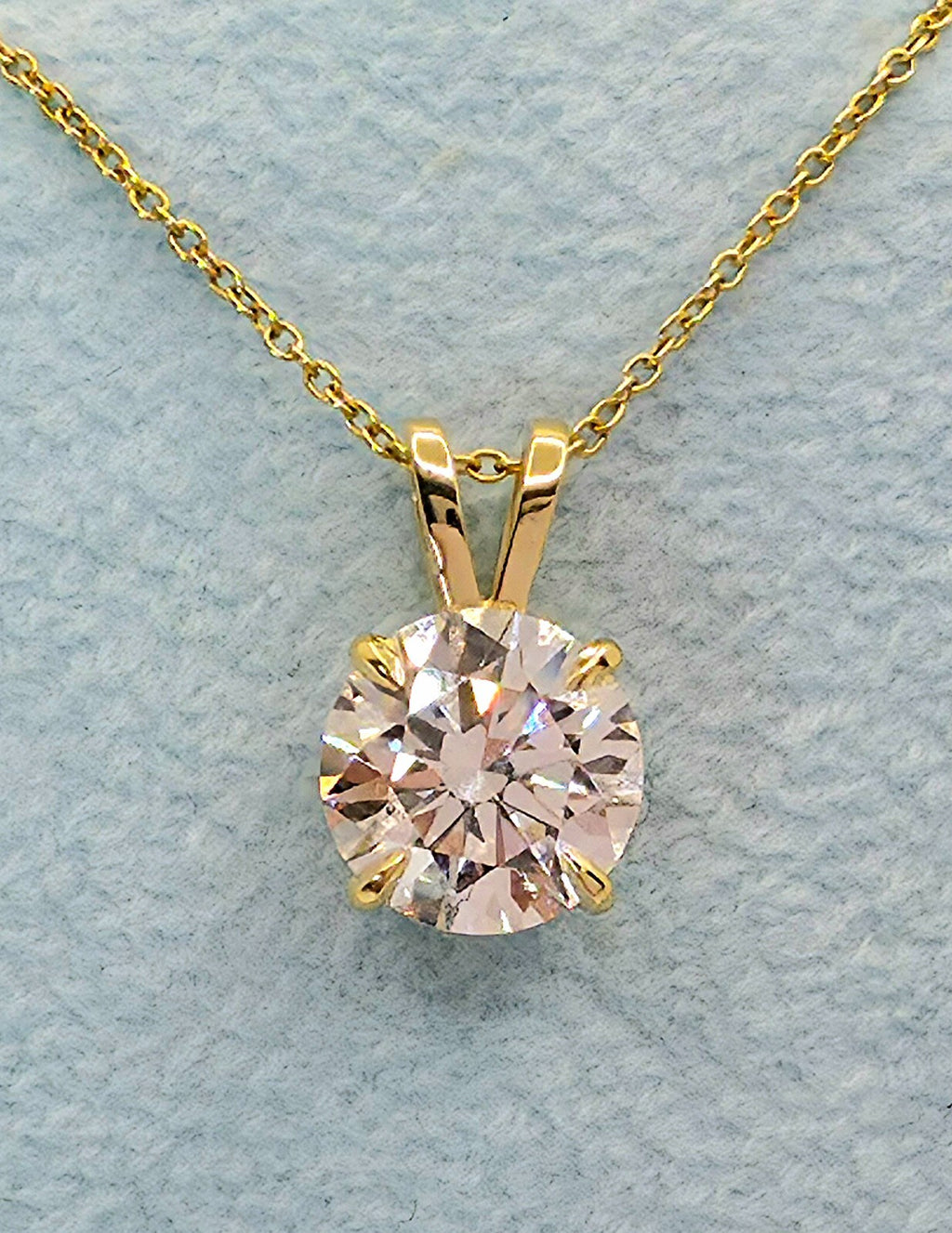 1.00 Ct D VS1 Lab Grown Diamond Solitaire Pendant 14k with Chain IGI Certified