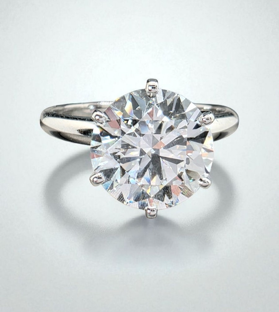 3.00 Ct G VS1 Round Solitaire Platinum Lab Grown Diamond Ring IGI Certified