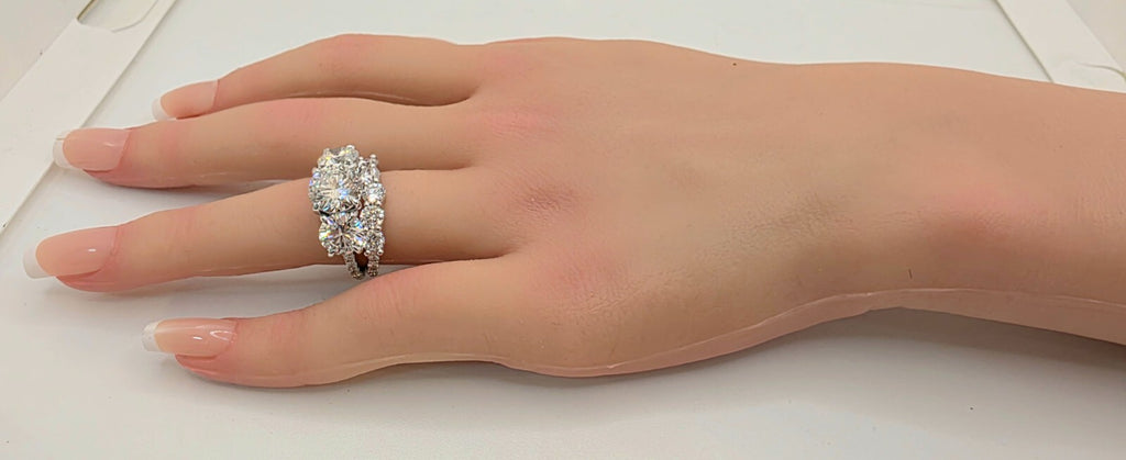 5.00 Ct D VS1 Lab Grown Diamond Ring With Matching Band IGI Certified 14k White