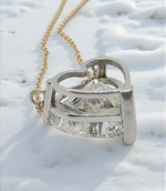 Load image into Gallery viewer, 4.00 Ct E VS1 Heart Shape Lab Grown Diamond Pendant 14k Gold With Chain Two Tone