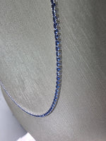 Load image into Gallery viewer, 15.00 Ct 14k White Gold Lab Grown Eternity Sapphire Tennis Necklace, 20” NEW!