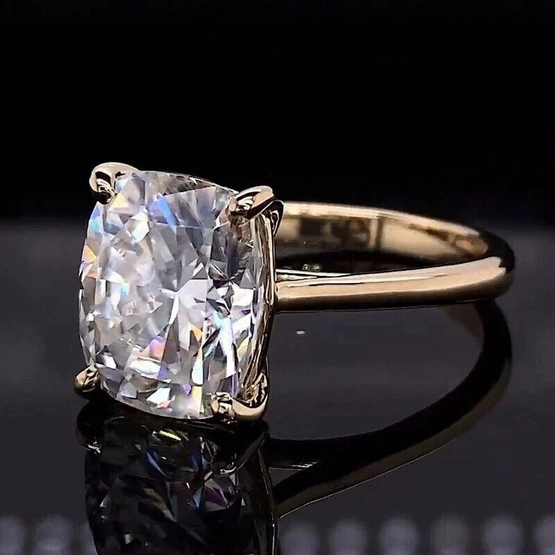 3.00 Ct D VS1 Cushion Cut Diamond Ring Lab Grown Diamond IGI Certified 14k Gold