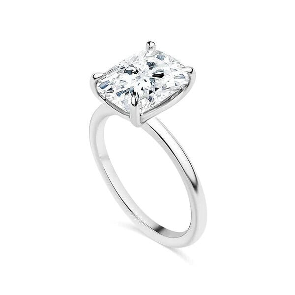1.00 Cushion E VS1 Diamond Ring Lab Grown Diamond IGI Certified 14k White Gold