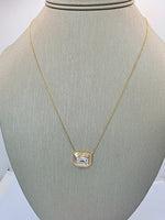 Load image into Gallery viewer, 2.84 Ct D VVS2 Emerald Cut Lab Grown Bezel Pendant 14k Yellow Gold IGI Certified