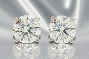 IGI Certified 2.00 Ct F/VS1 Lab Grown Diamond Stud Earrings 14K WHITE Gold Screw