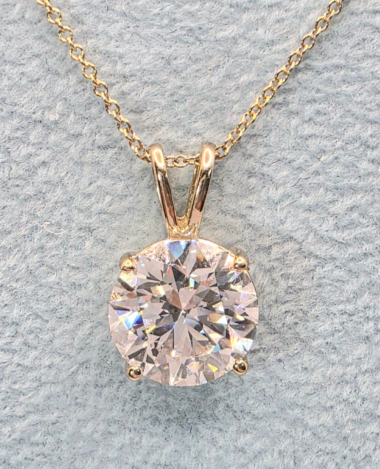 2.00 Ct D VS1 Lab Grown Diamond Solitaire Pendant 14k with Chain IGI Certified