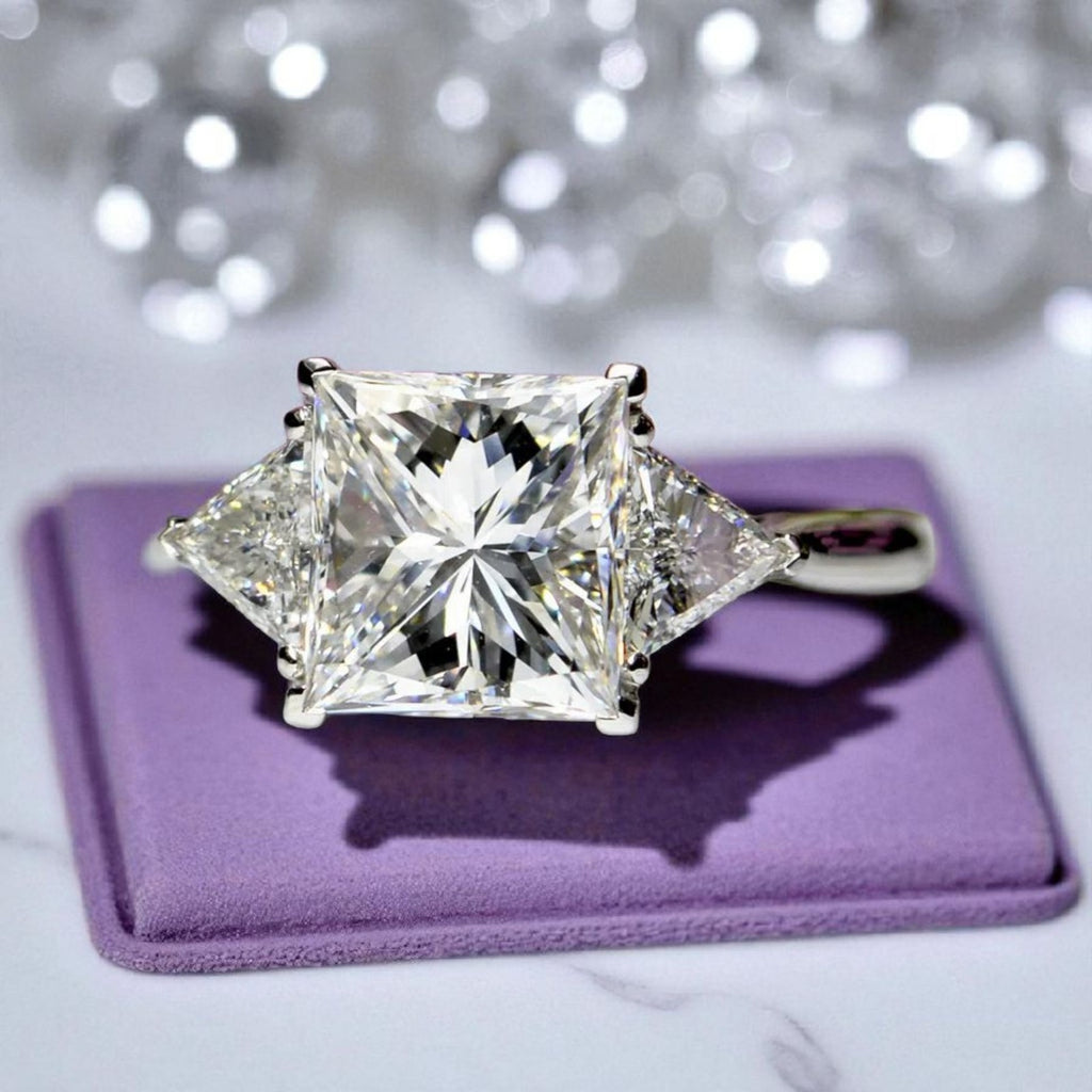 2.40 Ct D VS1 Princess Cut Lab Grown Diamond Ring IGI Certified Platinum GIA