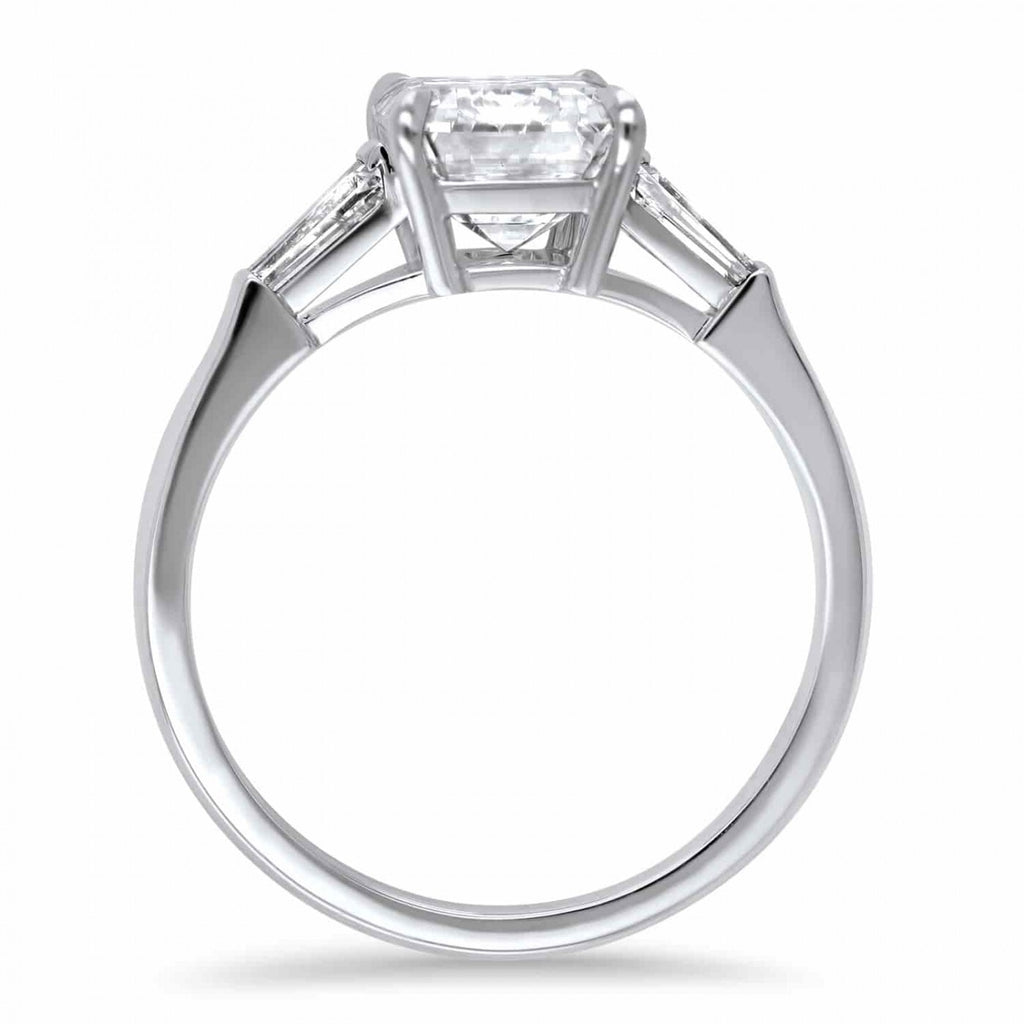 1.55 Ct GIA Authenticated E VS1 Lab Grown Emerald Cut Diamond Ring Platinum